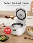 Toshiba Mini Rice Cooker, 3 Cups Uncooked Small Rice Cooker, Steamer &amp; Warmer, With Fuzzy Logic And One-Touch Cooking, 24 Hour Delay Timer And Auto Keep Warm Feature