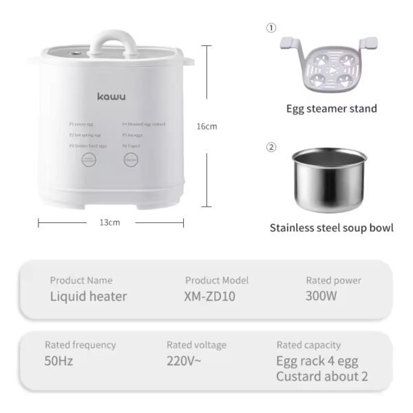 kawu egg steamer  egg boiler househol electric egg cooker half-boiled Smart Timing Periuk telur 7 modes