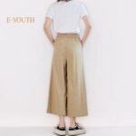 Eyouth 1062 women casual pants wide leg high waist culottes